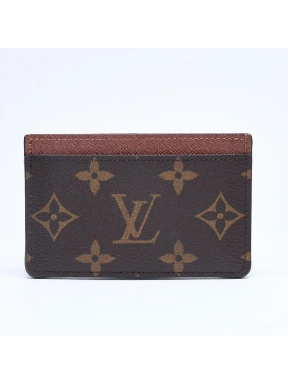 Louis Vuitton Porte Cartes Simple Card Case Monogram Canvas Brown